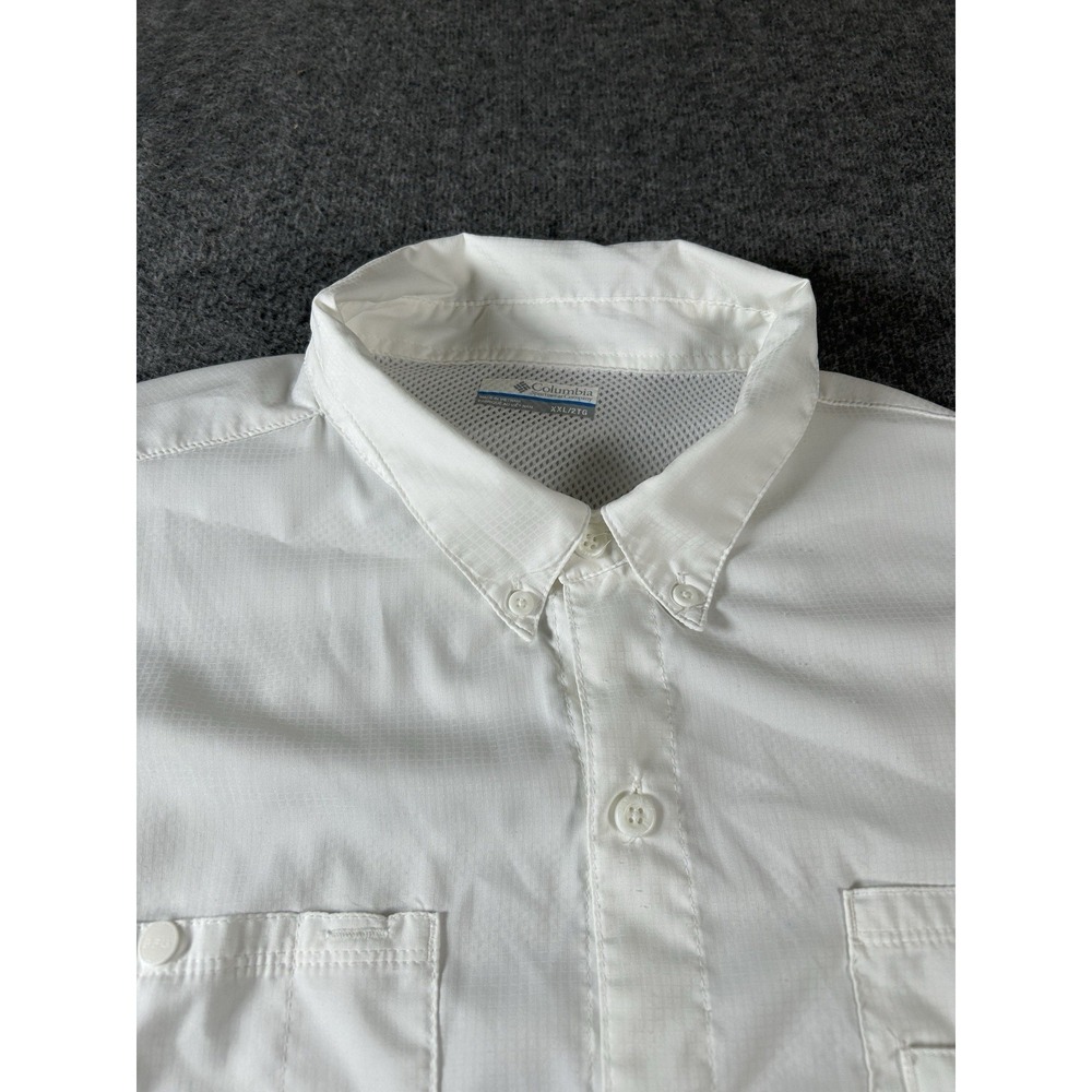 Columbia Shirt Mens 2XL White Short Sleeve Fishing Outdoor - Picture 2 of 9